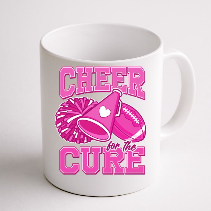 Cheer For The Cure Breast Cancer Awareness Cheerleader Front & Back Coffee Mug