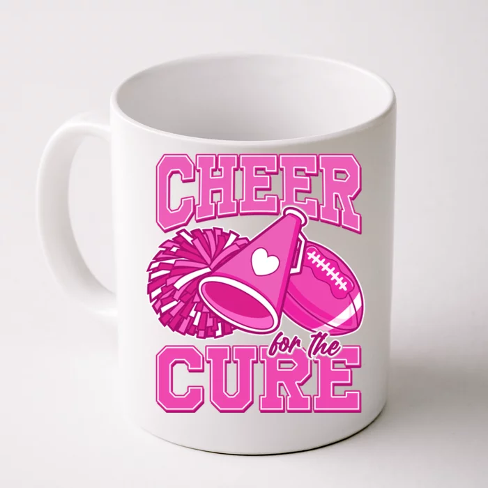 Cheer For The Cure Breast Cancer Awareness Cheerleader Front & Back Coffee Mug