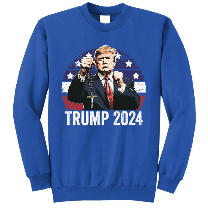 Catholics For Trump 2024 Rosary Election Tall Sweatshirt