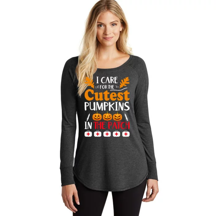 Caring for the Cutest Pumpkins Pediatric Nurse Women's Perfect Tri Tunic Long Sleeve Shirt