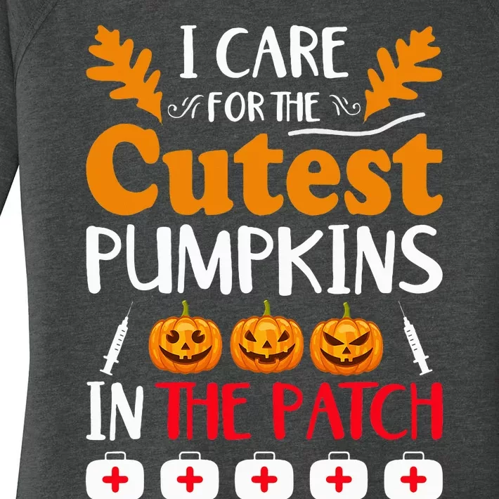 Caring for the Cutest Pumpkins Pediatric Nurse Women's Perfect Tri Tunic Long Sleeve Shirt