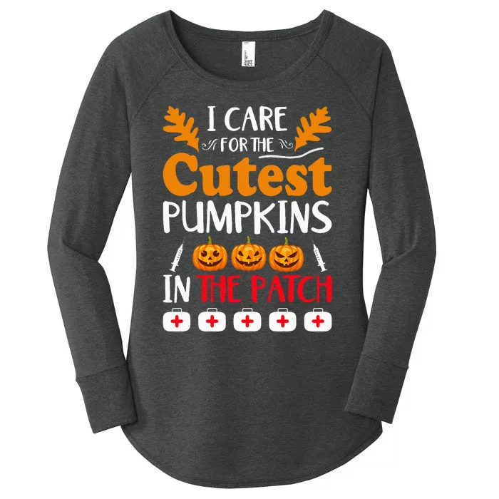 Caring for the Cutest Pumpkins Pediatric Nurse Women's Perfect Tri Tunic Long Sleeve Shirt