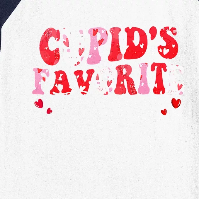 Cupid's Favorite Teacher Retro Valentines Day Baseball Sleeve Shirt