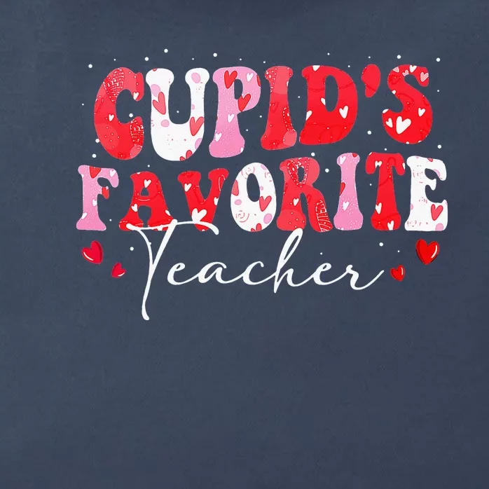 Cupid's Favorite Teacher Retro Valentines Day Zip Tote Bag