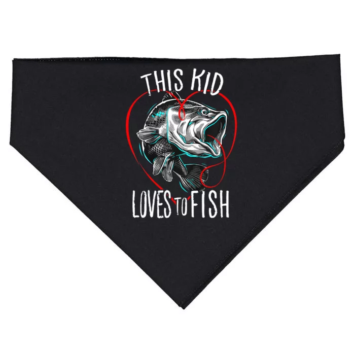 Cool Fishing This Loves To Fish Gift USA-Made Doggie Bandana