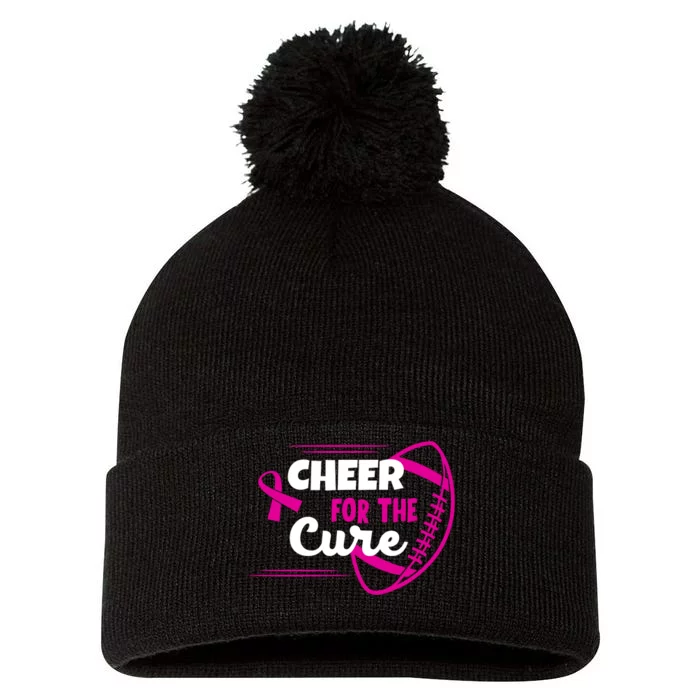 Cheer For The Cure Breast Cancer Awareness Pom Pom 12in Knit Beanie