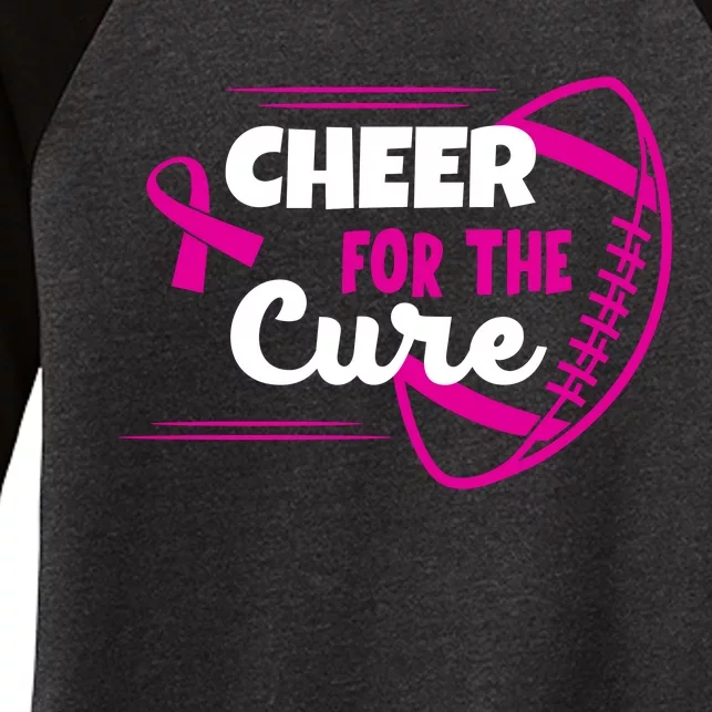 Cheer For The Cure Breast Cancer Awareness Women's Tri-Blend 3/4-Sleeve Raglan Shirt