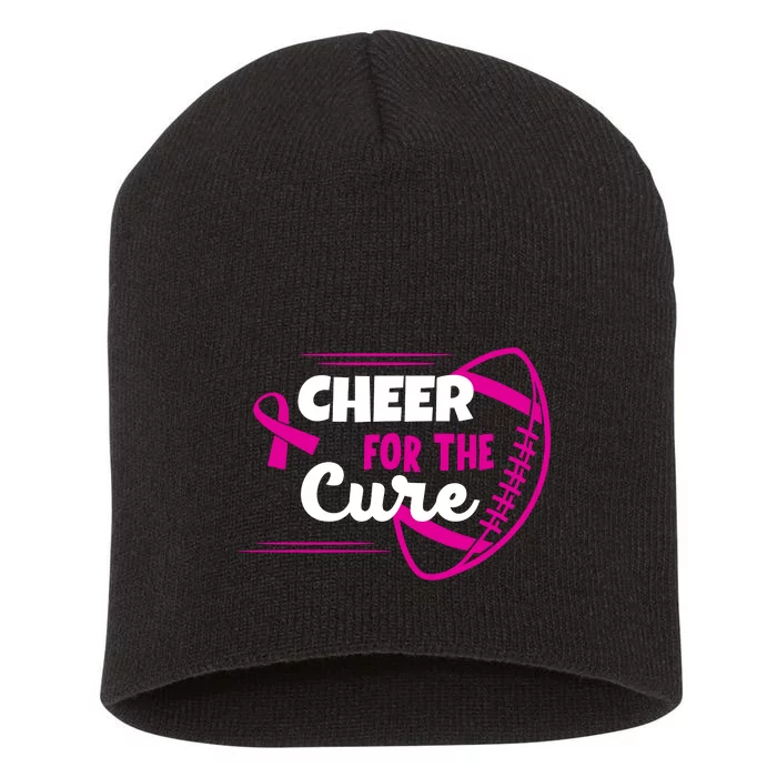 Cheer For The Cure Breast Cancer Awareness Short Acrylic Beanie