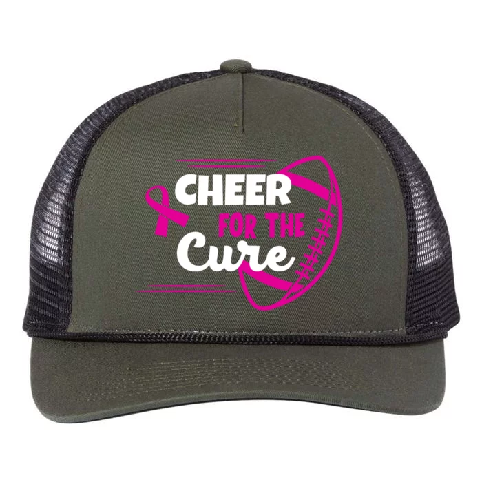 Cheer For The Cure Breast Cancer Awareness Retro Rope Trucker Hat Cap