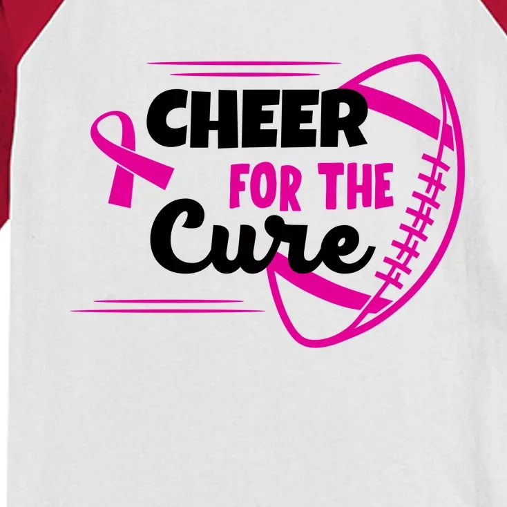 Cheer For The Cure Breast Cancer Awareness Kids Colorblock Raglan Jersey