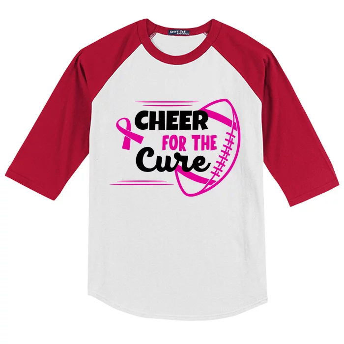 Cheer For The Cure Breast Cancer Awareness Kids Colorblock Raglan Jersey