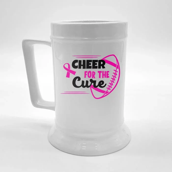 Cheer For The Cure Breast Cancer Awareness Front & Back Beer Stein