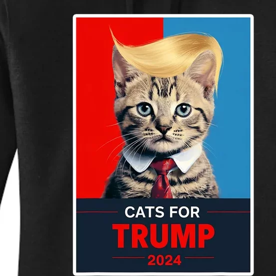 Cats For Trump 2024 Women's Pullover Hoodie