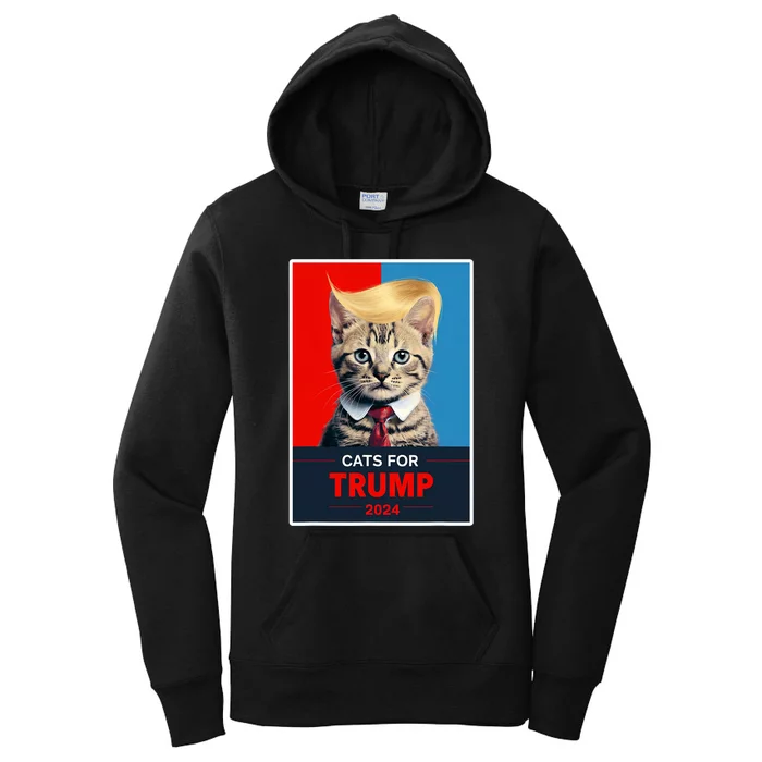 Cats For Trump 2024 Women's Pullover Hoodie