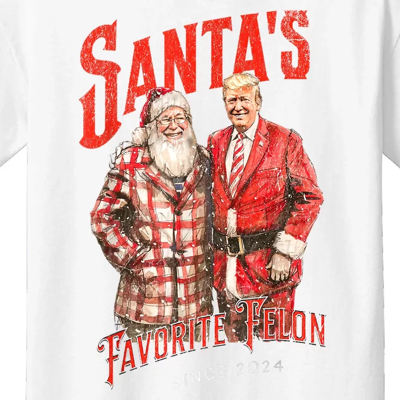 Christmas Funny Trump Santas Favorite Felon Since 2024 Xmas Gift Kids T-Shirt