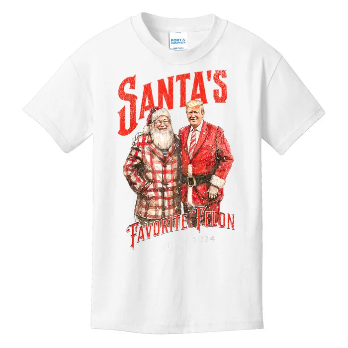 Christmas Funny Trump Santas Favorite Felon Since 2024 Xmas Gift Kids T-Shirt