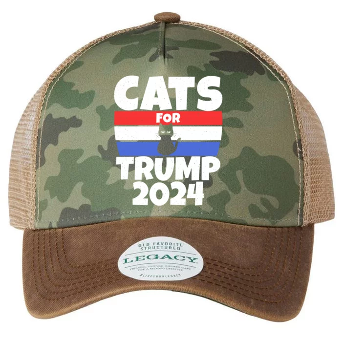 Cats For Trump 2024 Cat Owner Republican Cool Gift Legacy Tie Dye Trucker Hat