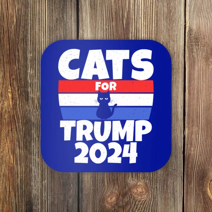 Cats For Trump 2024 Cat Owner Republican Cool Gift Coaster