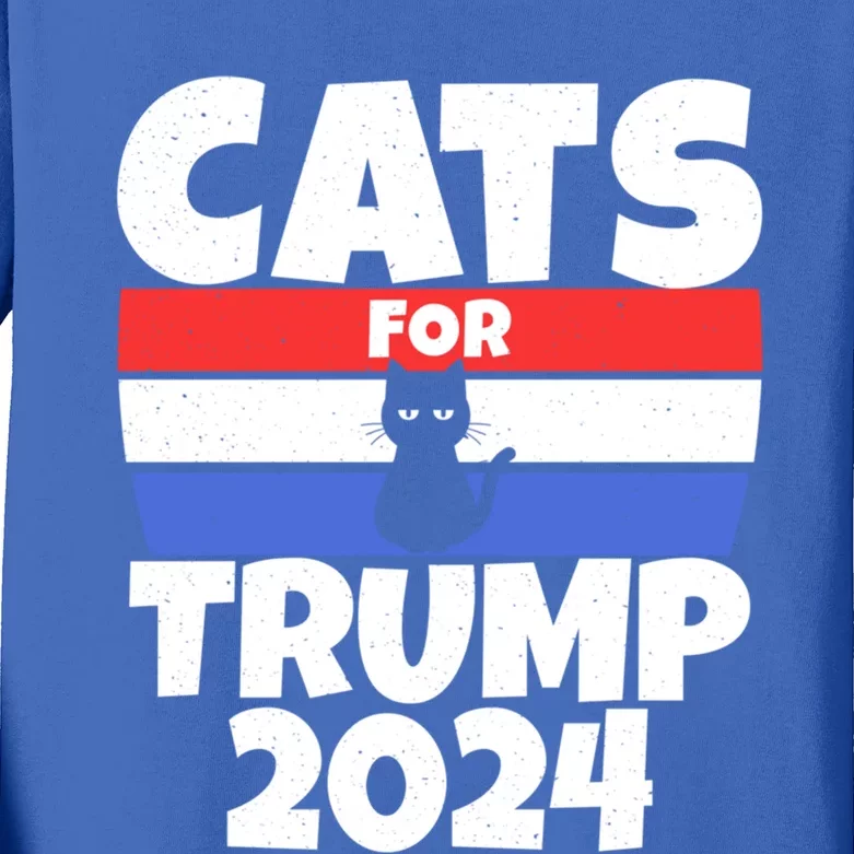 Cats For Trump 2024 Cat Owner Republican Cool Gift Kids Long Sleeve Shirt