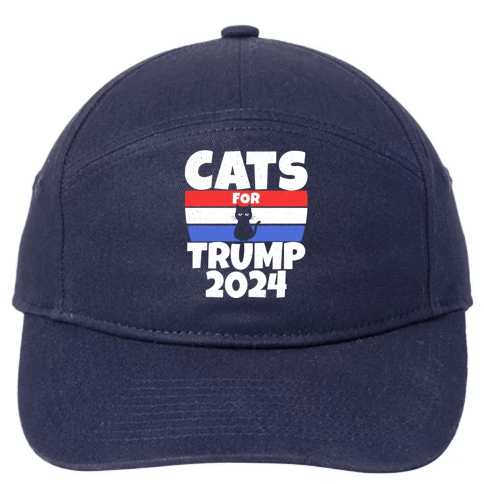 Cats For Trump 2024 Cat Owner Republican Cool Gift 7-Panel Snapback Hat