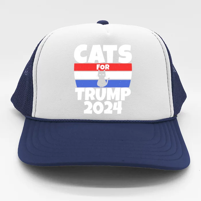 Cats For Trump 2024 Cat Owner Republican Cool Gift Trucker Hat