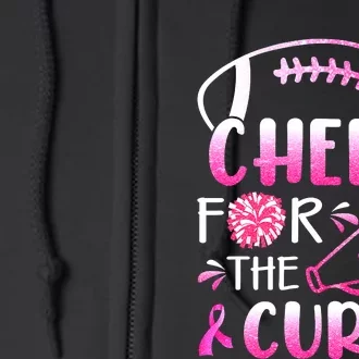 Cheer For The Cure Breast Cancer Awareness Full Zip Hoodie