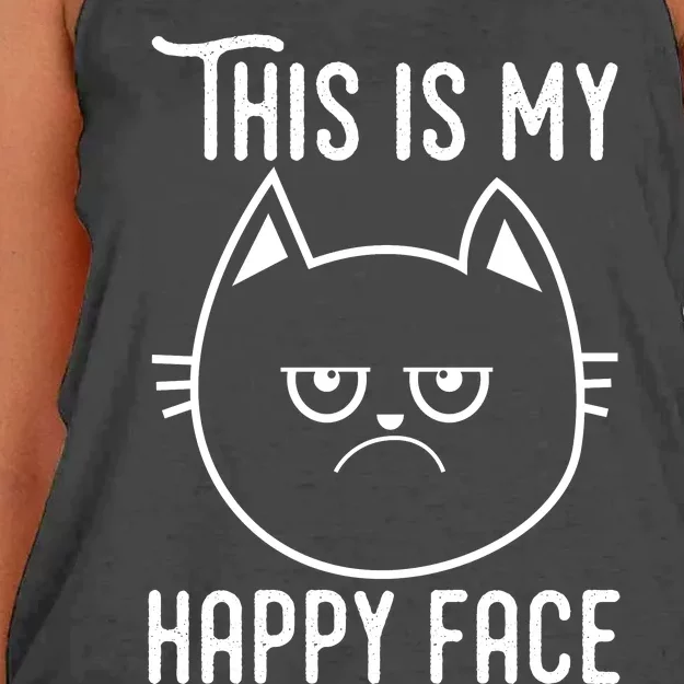 Cat Funny T Graphic Women's Knotted Racerback Tank