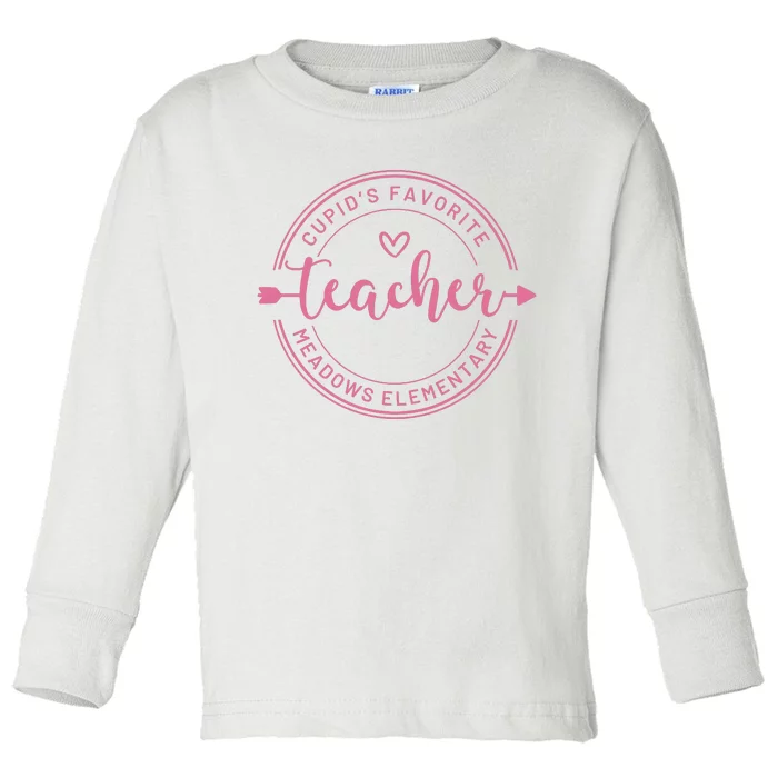 CupidS Favorite Teacher Meadows Elementary Toddler Long Sleeve Shirt