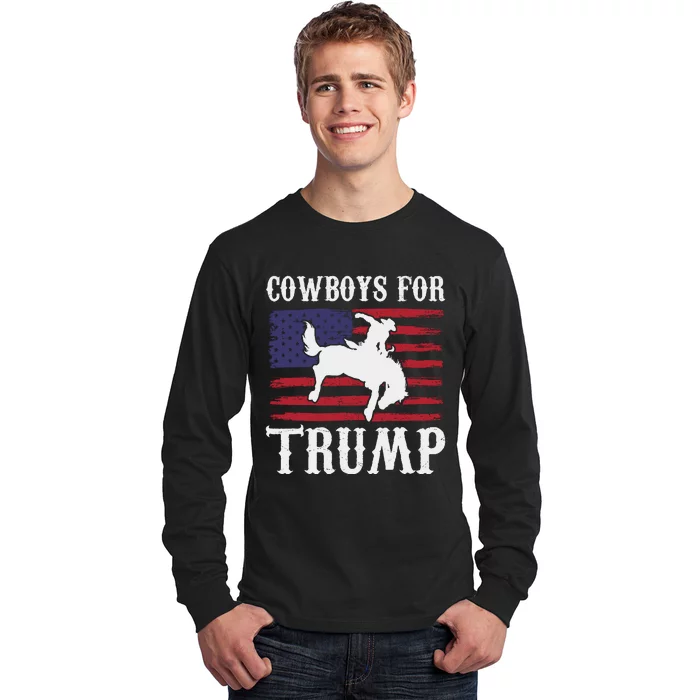 Cowboys For Trump Western Trump Supporter Long Sleeve Shirt