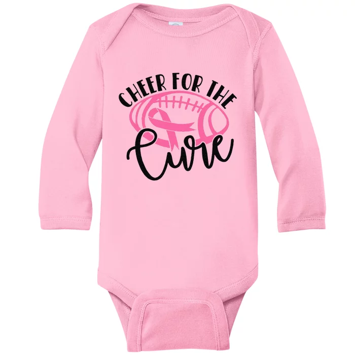 Cheer For The Cure Breast Cancer Awareness Girl Women Baby Long Sleeve Bodysuit