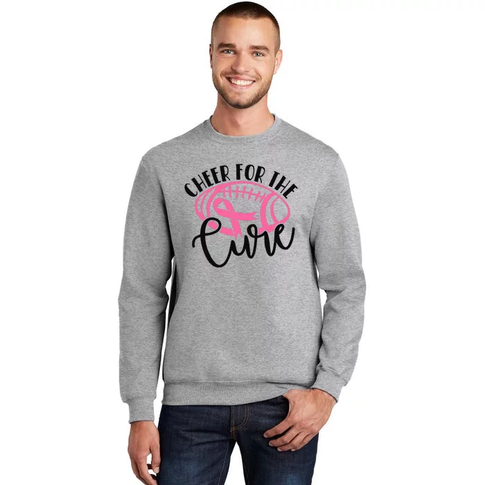 Cheer For The Cure Breast Cancer Awareness Girl Women Tall Sweatshirt