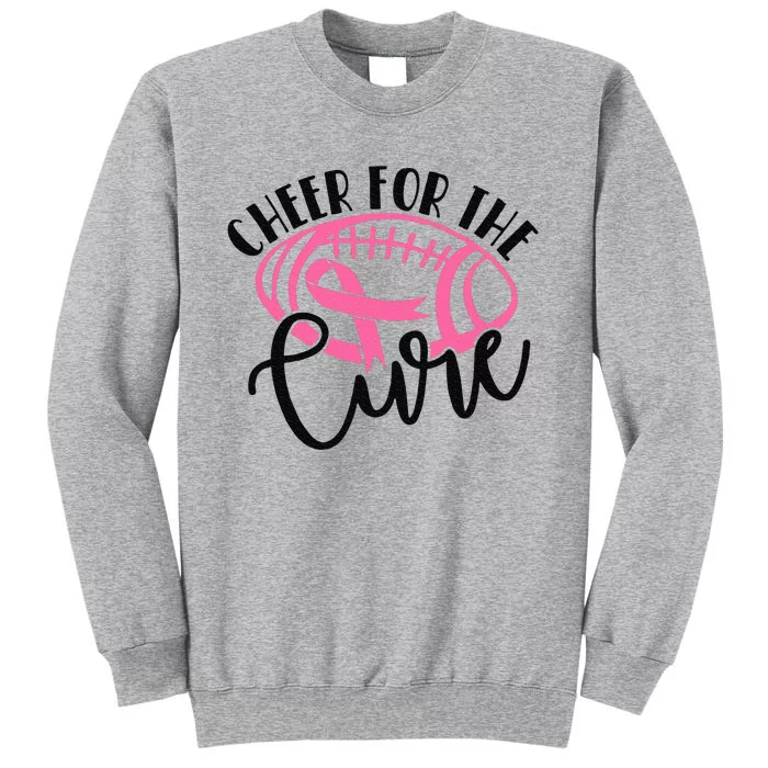 Cheer For The Cure Breast Cancer Awareness Girl Women Tall Sweatshirt