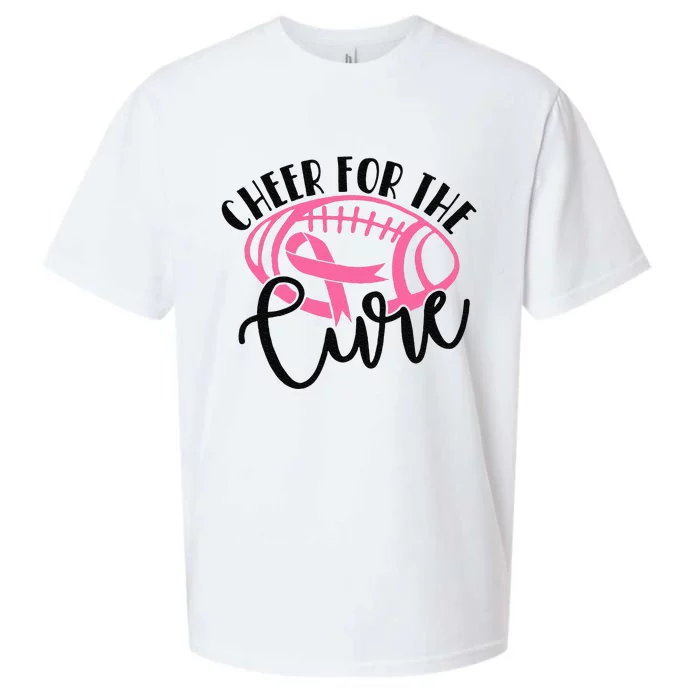 Cheer For The Cure Breast Cancer Awareness Girl Women Sueded Cloud Jersey T-Shirt