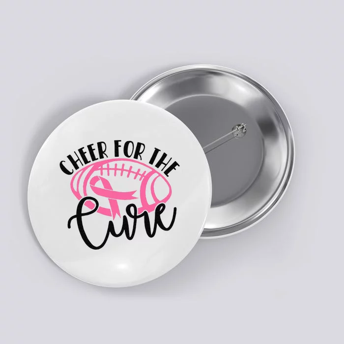 Cheer For The Cure Breast Cancer Awareness Girl Women Button