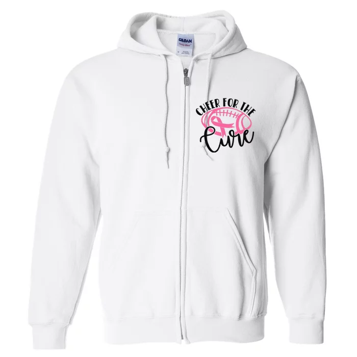 Cheer For The Cure Breast Cancer Awareness Girl Women Full Zip Hoodie