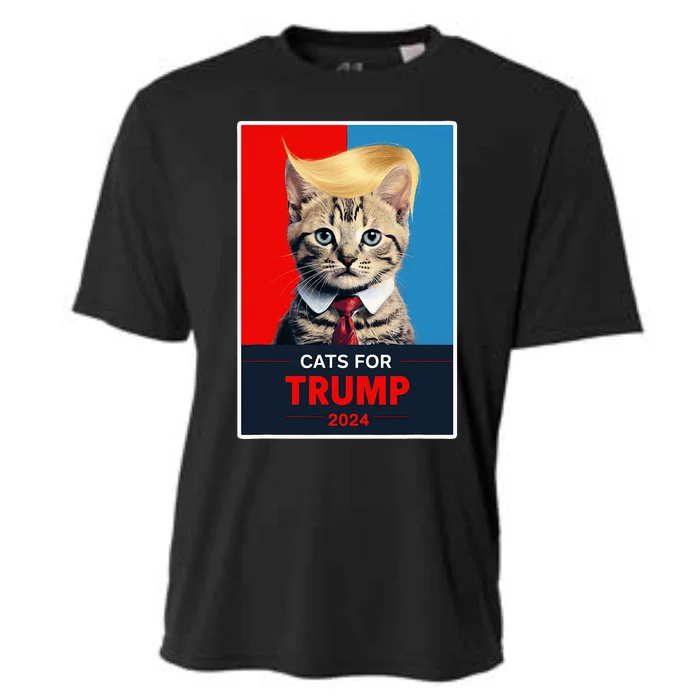 Cats For Trump 2024 Election Cooling Performance Crew T-Shirt