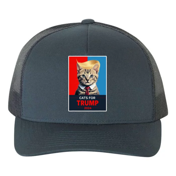 Cats For Trump 2024 Election Yupoong Adult 5-Panel Trucker Hat