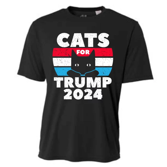 Cats For Trump 2024 Election Cooling Performance Crew T-Shirt