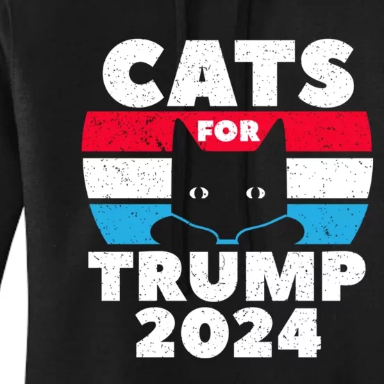 Cats For Trump 2024 Election Women's Pullover Hoodie