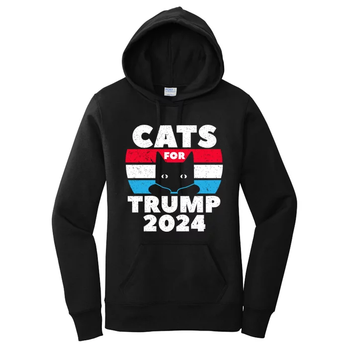 Cats For Trump 2024 Election Women's Pullover Hoodie