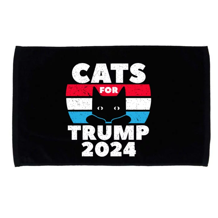 Cats For Trump 2024 Election Microfiber Hand Towel