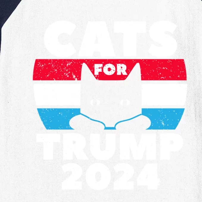 Cats For Trump 2024 Election Baseball Sleeve Shirt