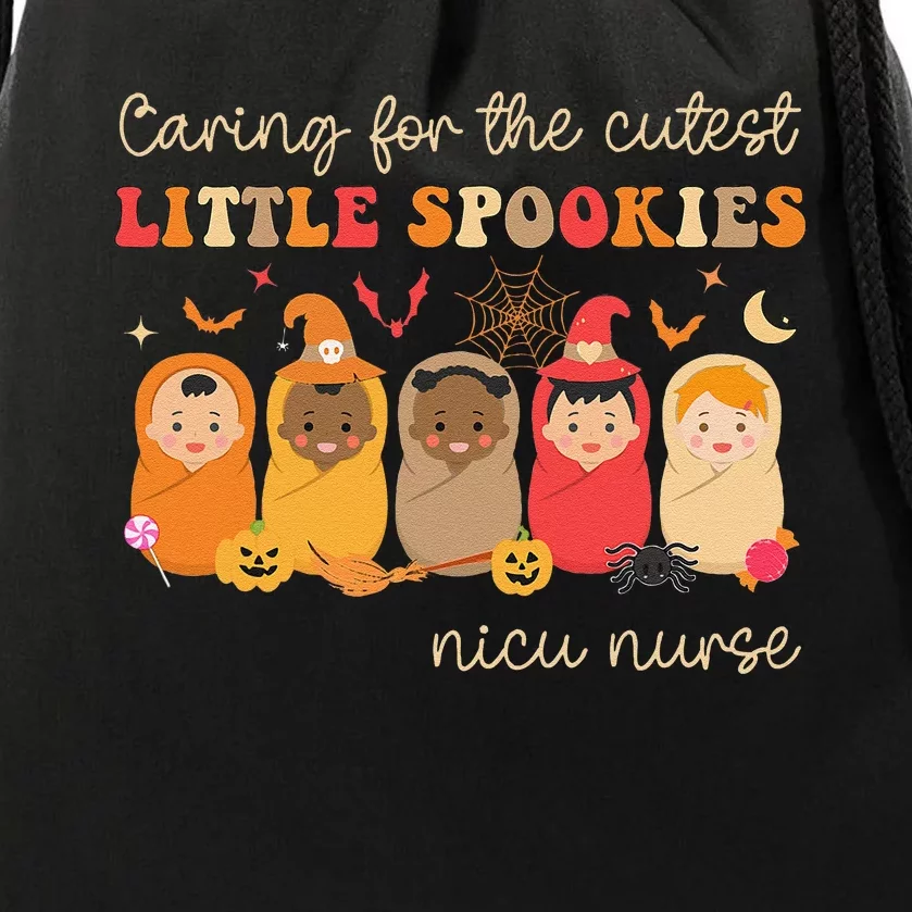 Caring For The Cutest Spookies Neonatal Nicu Nurse Halloween Drawstring Bag