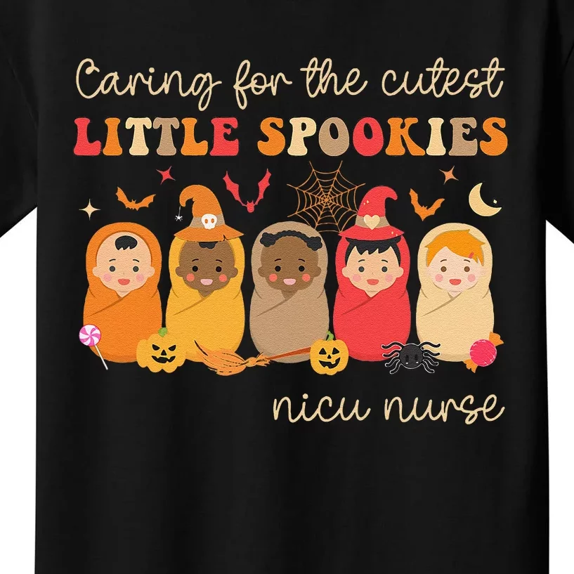 Caring For The Cutest Spookies Neonatal Nicu Nurse Halloween Kids T-Shirt