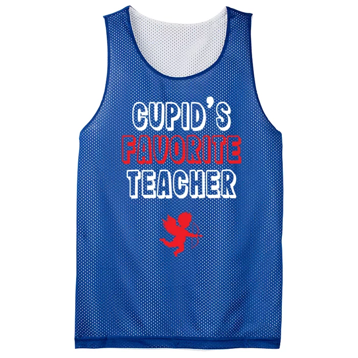 Cupid's Favorite Teacher Valentine's Day Teaching Lover Gift Mesh Reversible Basketball Jersey Tank