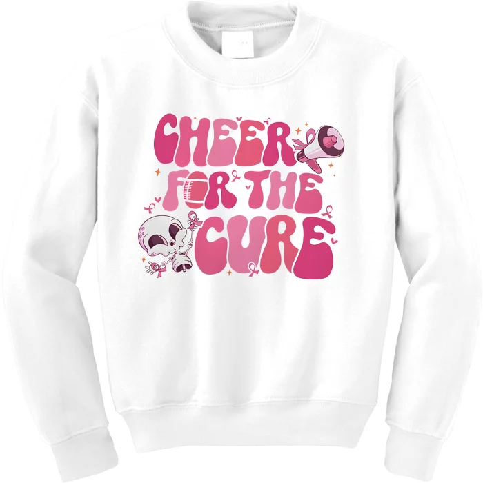 Cheer For The Cure Breast Cancer Football Pink Out Kids Sweatshirt