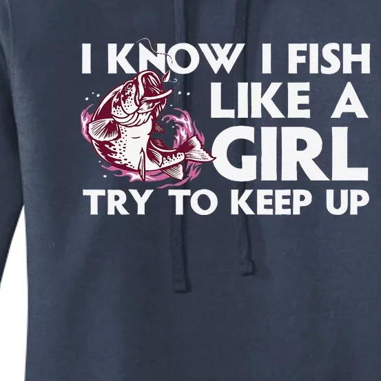 Cool Fishing Trout Angler Bass Fish Hunting Women's Pullover Hoodie