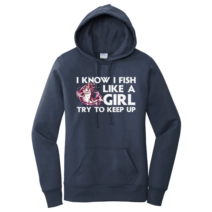 Cool Fishing Trout Angler Bass Fish Hunting Women's Pullover Hoodie