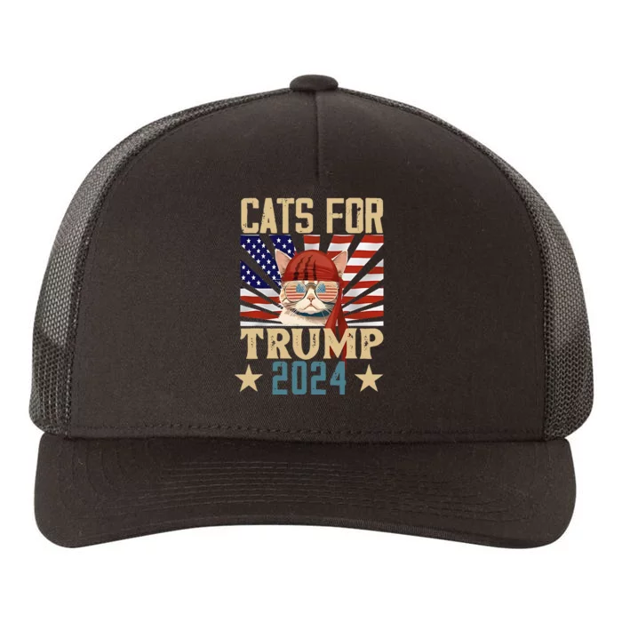 Cats For Trump 2024 President 2024 Yupoong Adult 5-Panel Trucker Hat