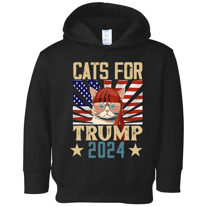 Cats For Trump 2024 President 2024 Toddler Hoodie